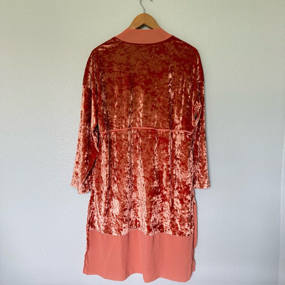 Rust Velvet Open-Front Women's Topper - Picture 2 of 8